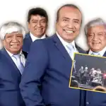 Grupo de empresarios en vestimenta formal en un evento, con un escenario en vivo en una escena insertada, representando noticias, actualidad y eventos en Loreto Noticias.